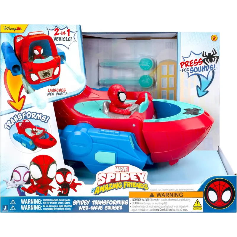 Spidey & Friends Feature Vehicle - Spidey Transforming Web-Wave Cruiser
