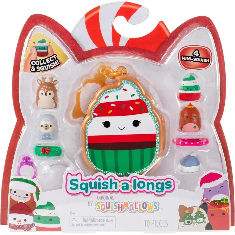 Squish-a-long Christmas Clip-a-longs 4 Pack S1