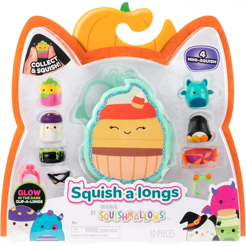 Squish-a-long Halloween Clip-a-longs 4 Pack S1