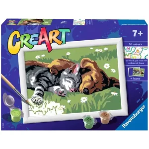 CreArt Paint by Numbers - Sleeping Cats and Dogs