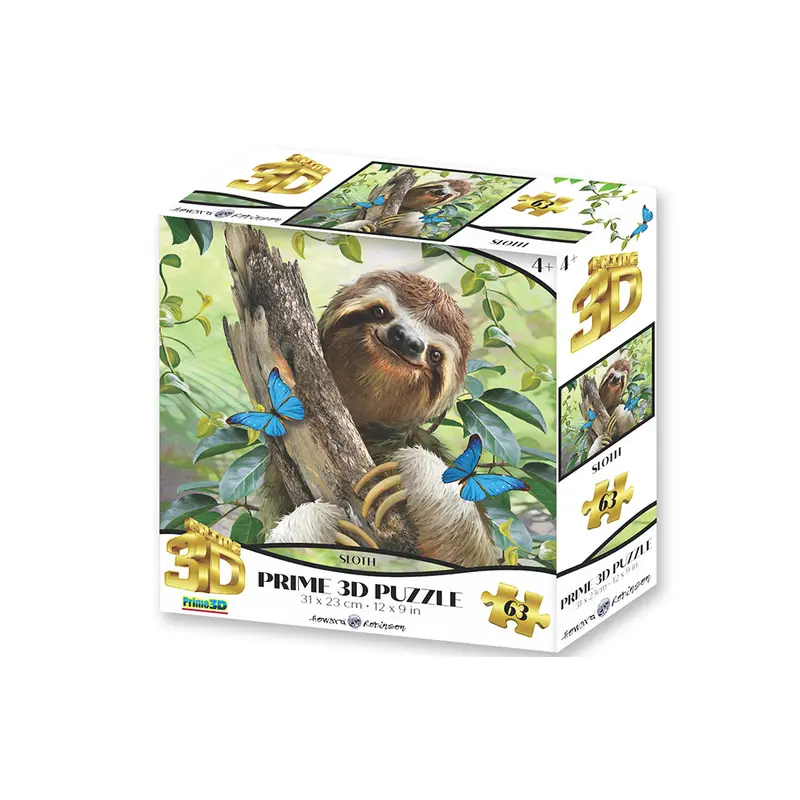 Sloth 63 Piece 3D Jigsaw Puzzle