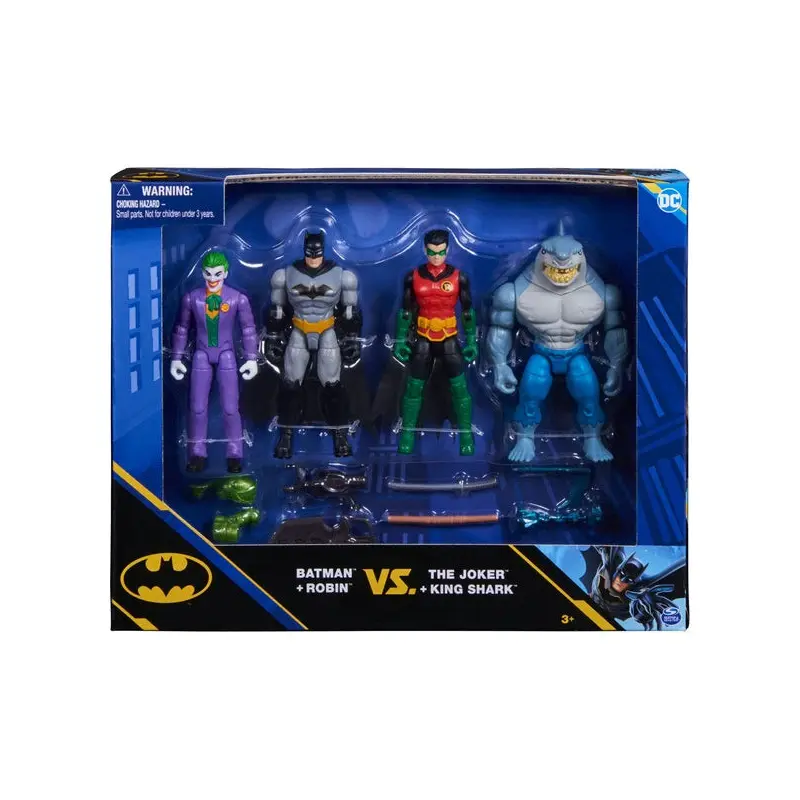 Batman & Robin V King Shark & The Joker 4Pk