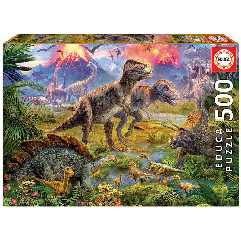 Dinosaurs Gathering at Water 500 piece Jigsaw