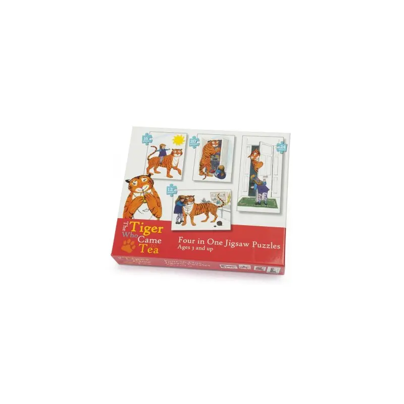 Tiger Comes To Tea Puzzle 4 In 1 - 12,16, 20 & 24 Piece Jigsaw Puzzles