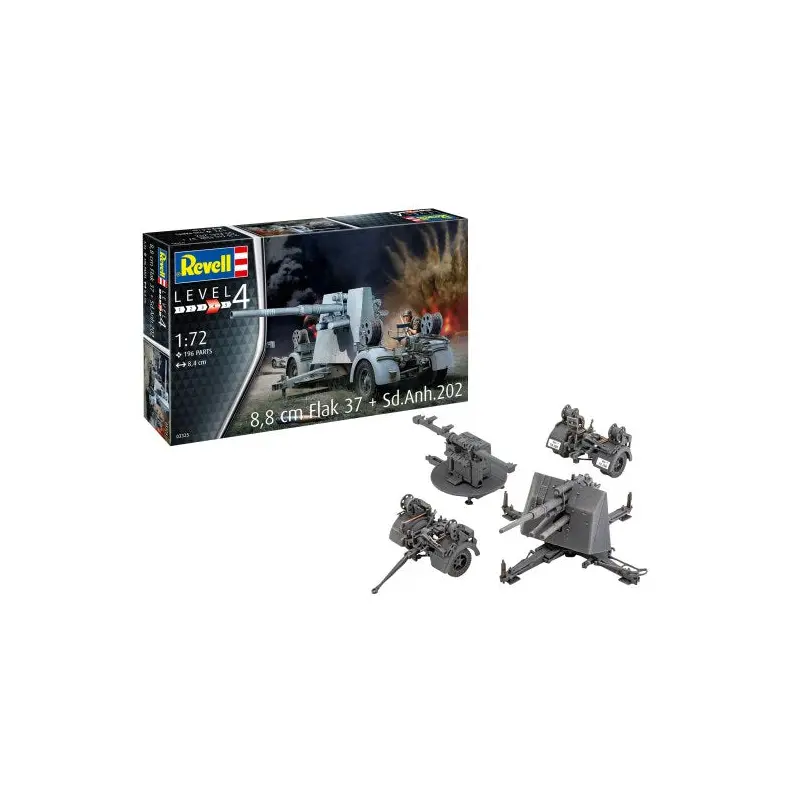 8.8cm Flak 37 + Sd.Anh.202 1:72 Scale Kit