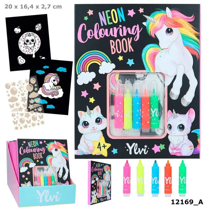 YLVI Neon Colouring Book