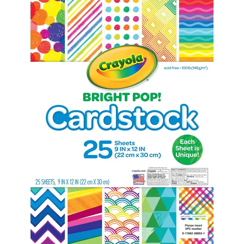 Crayola 25 piece Bright Pop Cardstock
