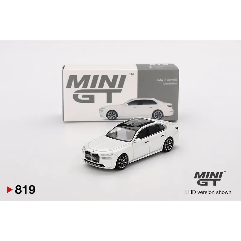 Mini GT BMW i7 xDrive60 Mineral White 1:64 Die Cast