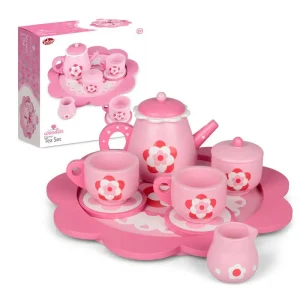 Wooden Flower Tea Set