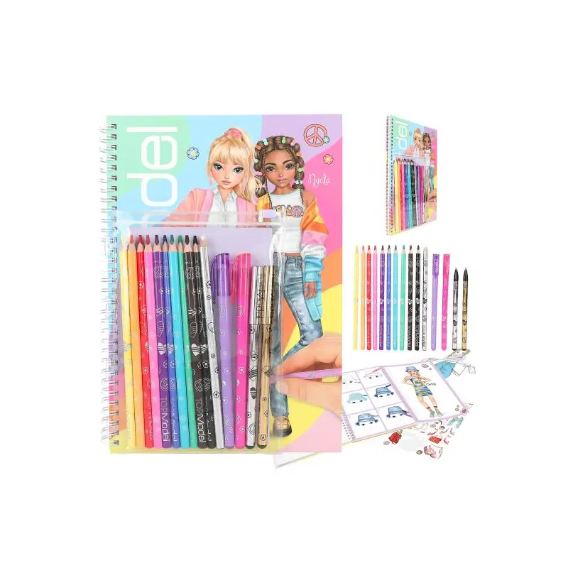 TOPModel Colouring Book with Pencils