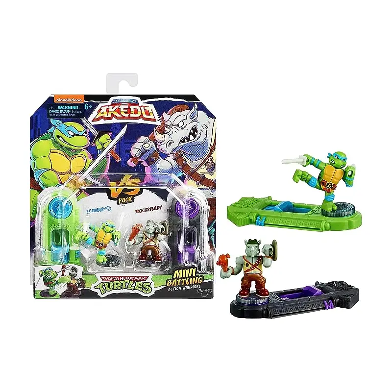 Akedo TMNT Versus Pack Leonardo Vs Rocksteady