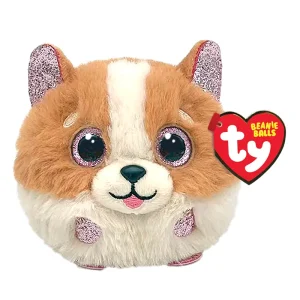 Tanner Dog - Brown And White - TY Beanie Balls -