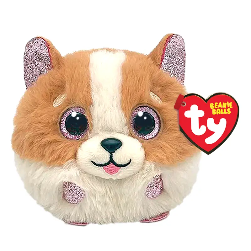 Tanner Dog - Brown And White - TY Beanie Balls -