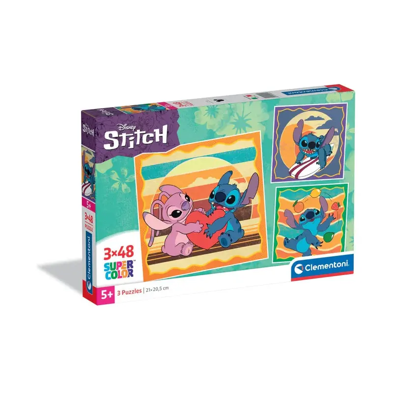 Clementoni Disney Stitch 3 x 48 Piece Puzzle