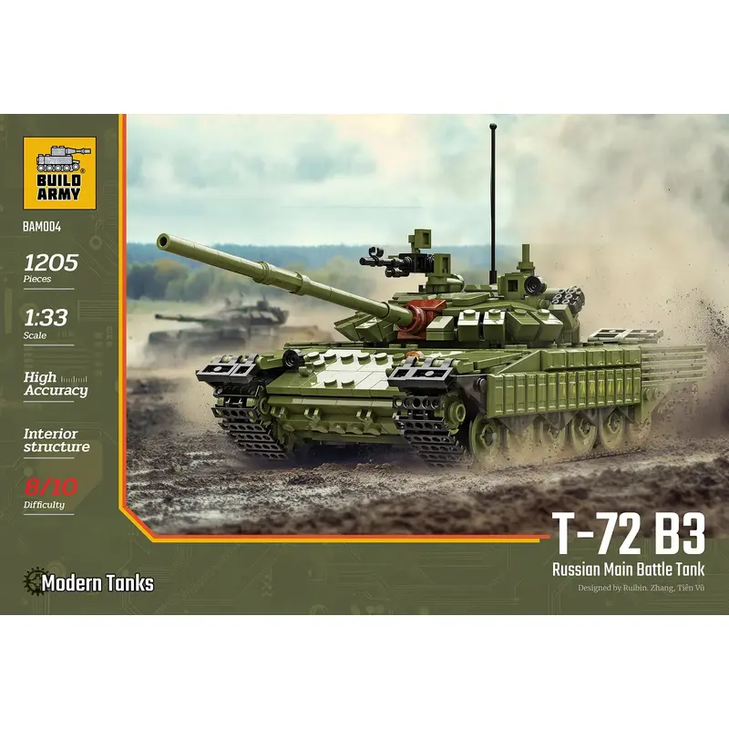 Build Army T-72 B3 Main Battle Tank 1205 pieces