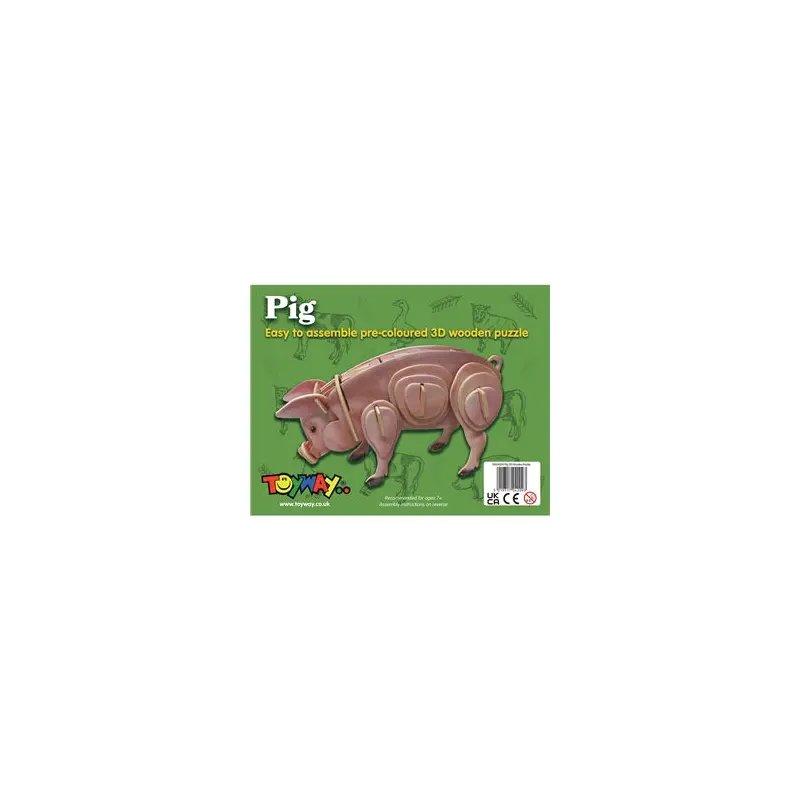 Easy to Assemble Pig 3D Wooden Puzzle