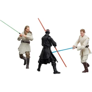 Star Wars The Black Series Qui-Gon Jinn, Darth Maul, Obi-Wan Kenobi 3 Pack Action Figures