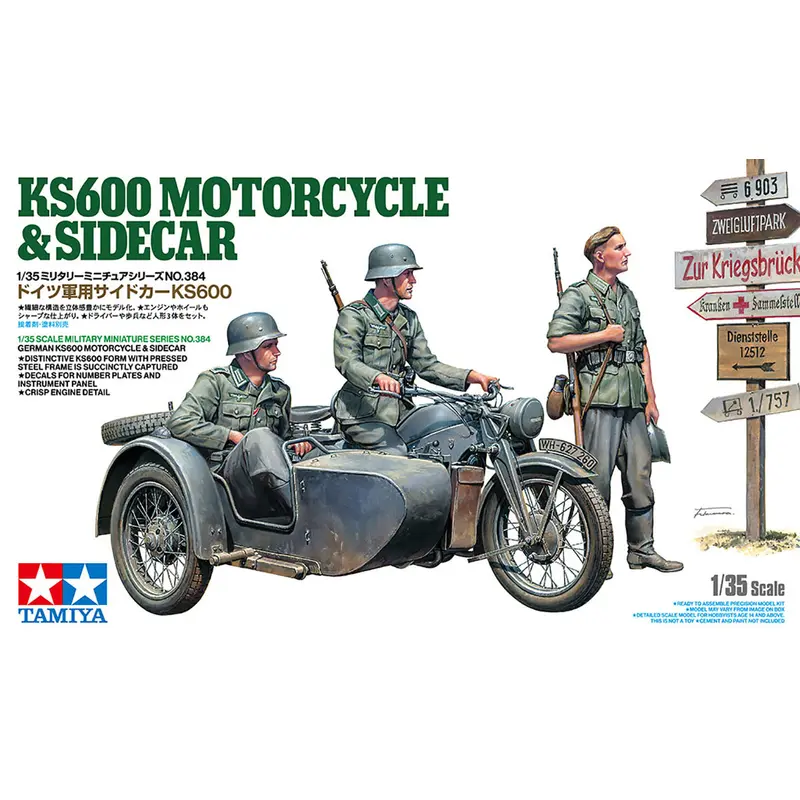 Tamiya KS600 Motorbike & sidecar 1:35 Scale Kit