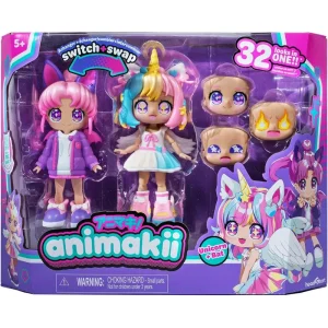 Animakii Doll Unicorn & Bat Pack