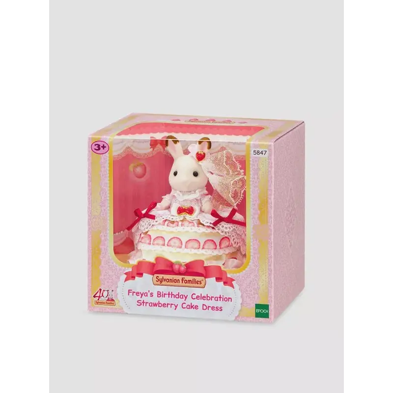 Sylvanian Families Freyas Birthday Celebration Strawberry Cake Dress