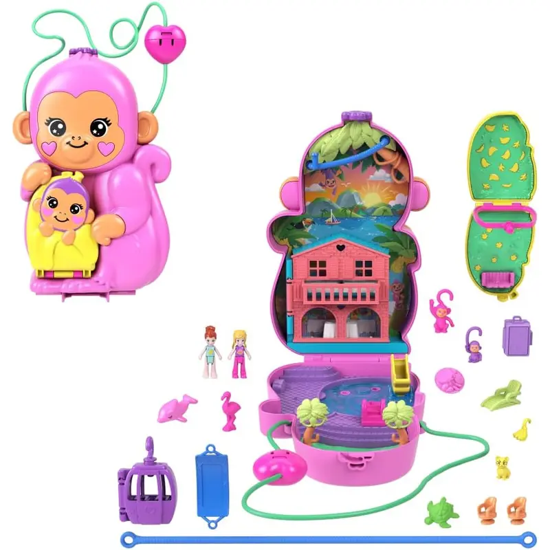 Polly Pocket Compact Momma Monkey and Baby