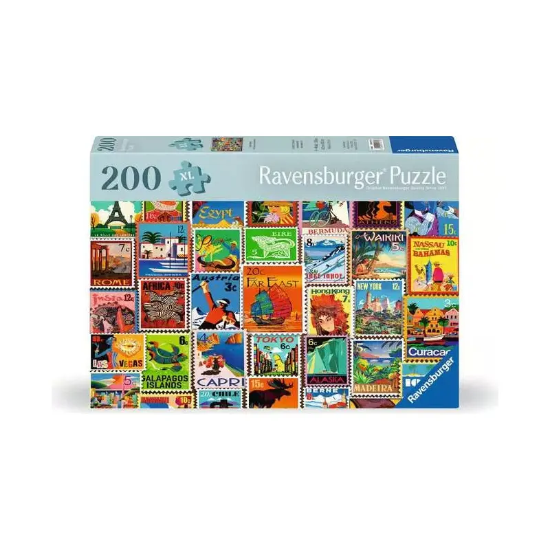 Travel Stamps 200 Piece Jigsaw Puzzle
