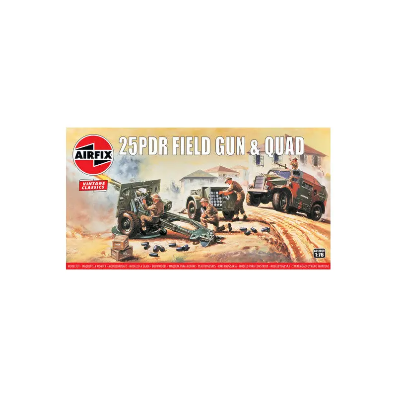 Airfix 25Pdr Field Gun & Quad 1:76 Scale