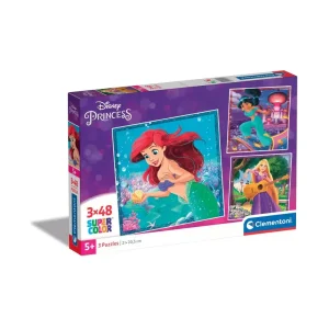 Clementoni Disney Princess 3x48 Pce Jigsaw Puzzle