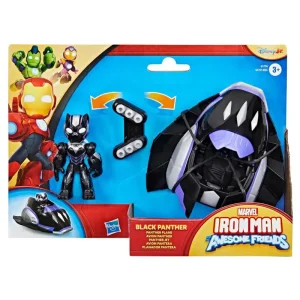 Iron Man and His Awesome Friends Figure & Vehicle Black Panther Racer Pack