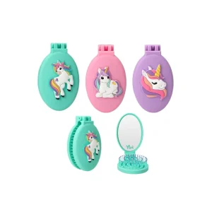 Ylvi Folding Hairbrush with Unicorn