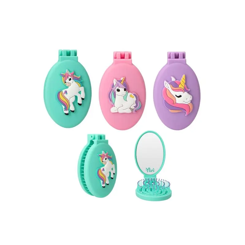 Ylvi Folding Hairbrush with Unicorn