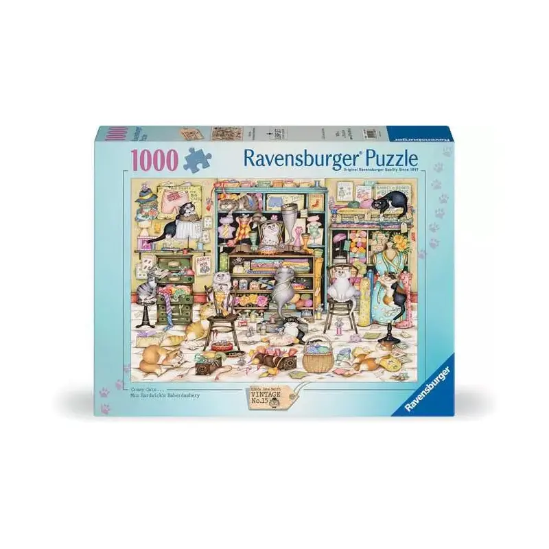 Crazy Cats: Haberdshery 1000 Piece Jigsaw Puzzle