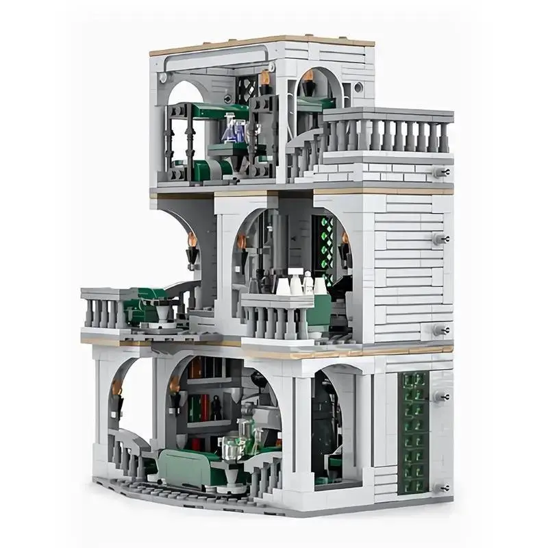 GOBRICKS MOC 154155 Slytherin Common Room and Dorm