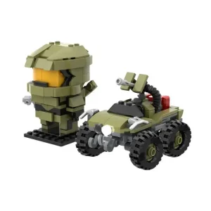 GOBRICKS MOC 168036 Master Chief + Warthog halo