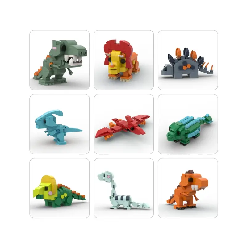 Jurassic BrickHeadz Size Collection - MOC Cube Animal Bricks