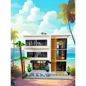 MOC-187263 Modern House V2 Modular Alternate build of 2x31153