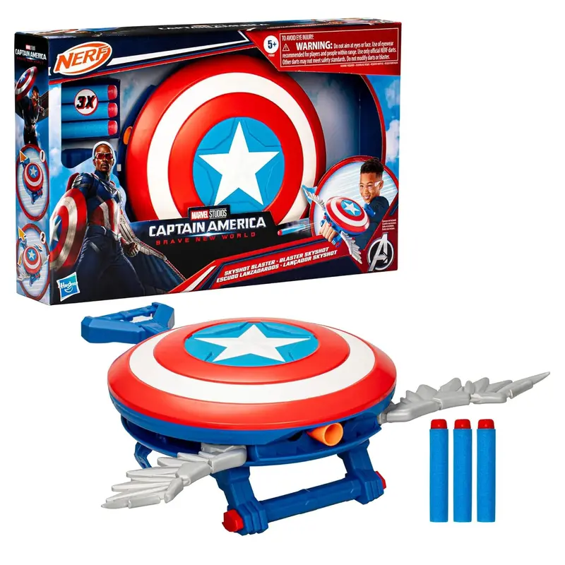 Captain America Brave New World NERF Skyshot Blaster