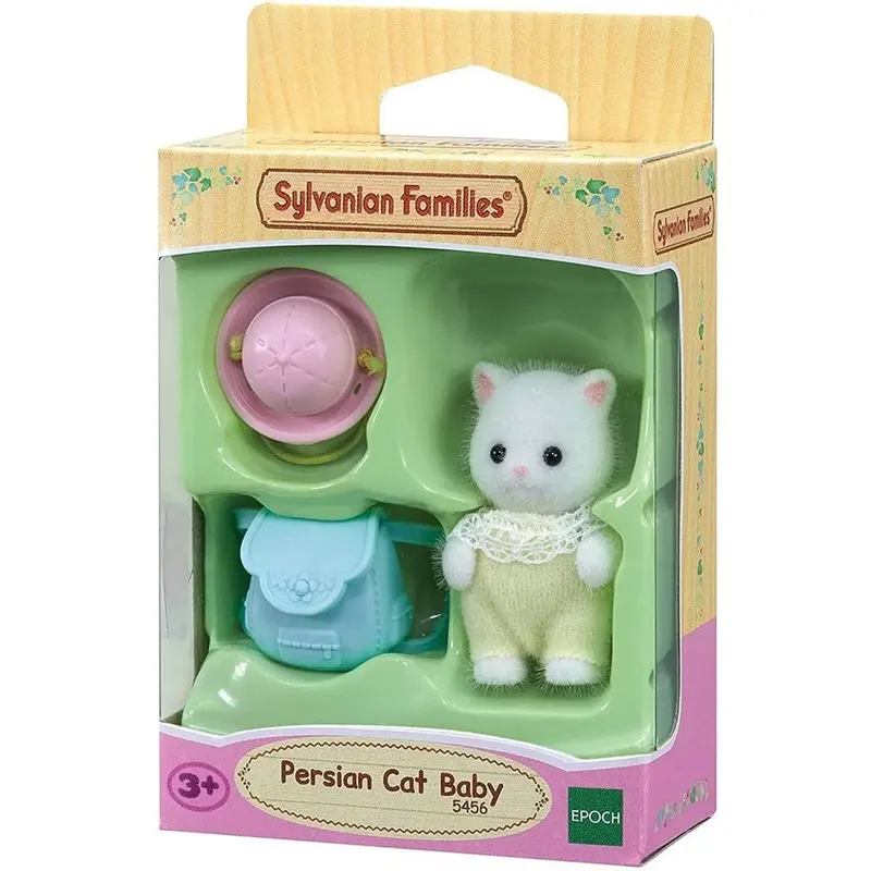 Sylvanian Families Persian Cat Baby with Hat and Bag