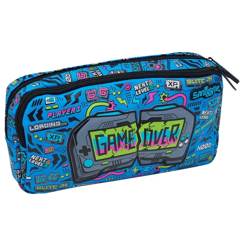 Smiggle Eclipse Pocket Character Pencil Case - Mid Blue