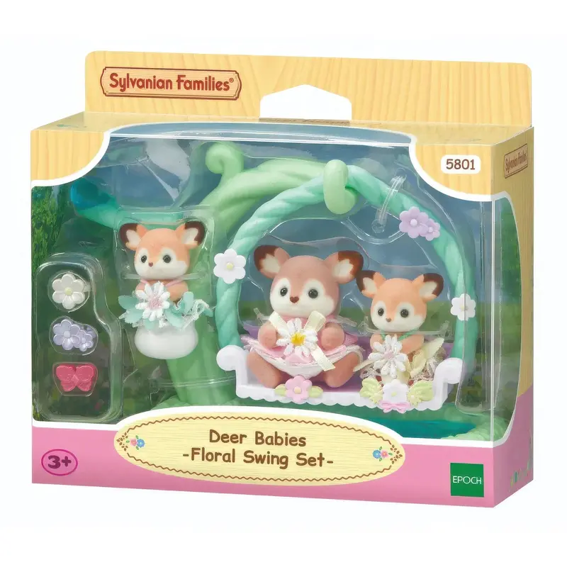 Sylvanian Families Deer Babies Floral Swing Set