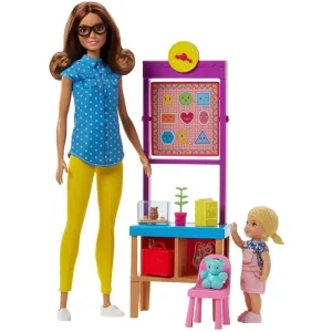 Barbie Teacher Doll with Flipping Blackboard Playset FJB30 Dolls