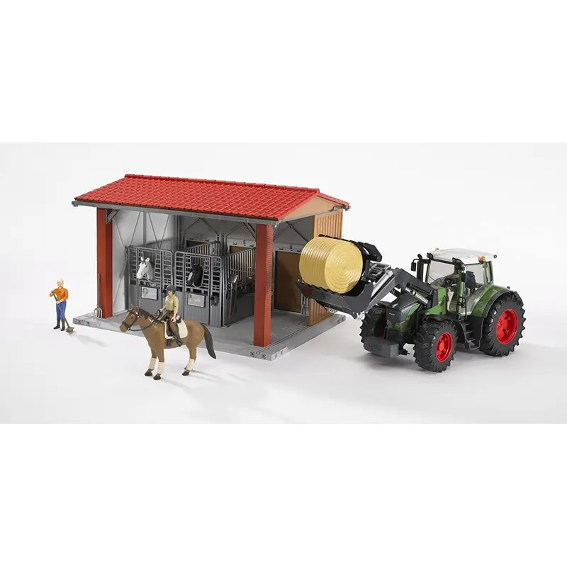 Bruder 62520 Horse Stable with Figure, Horse and Accessory Playset