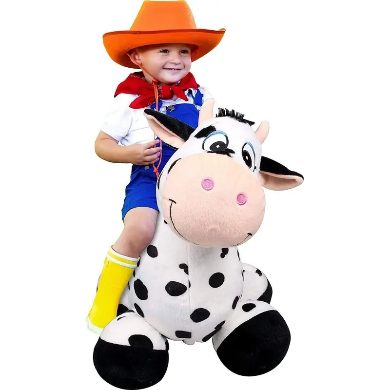 Inflate-a-mals Inflatable 20 Ride-on Cow Black/white Soft Toy