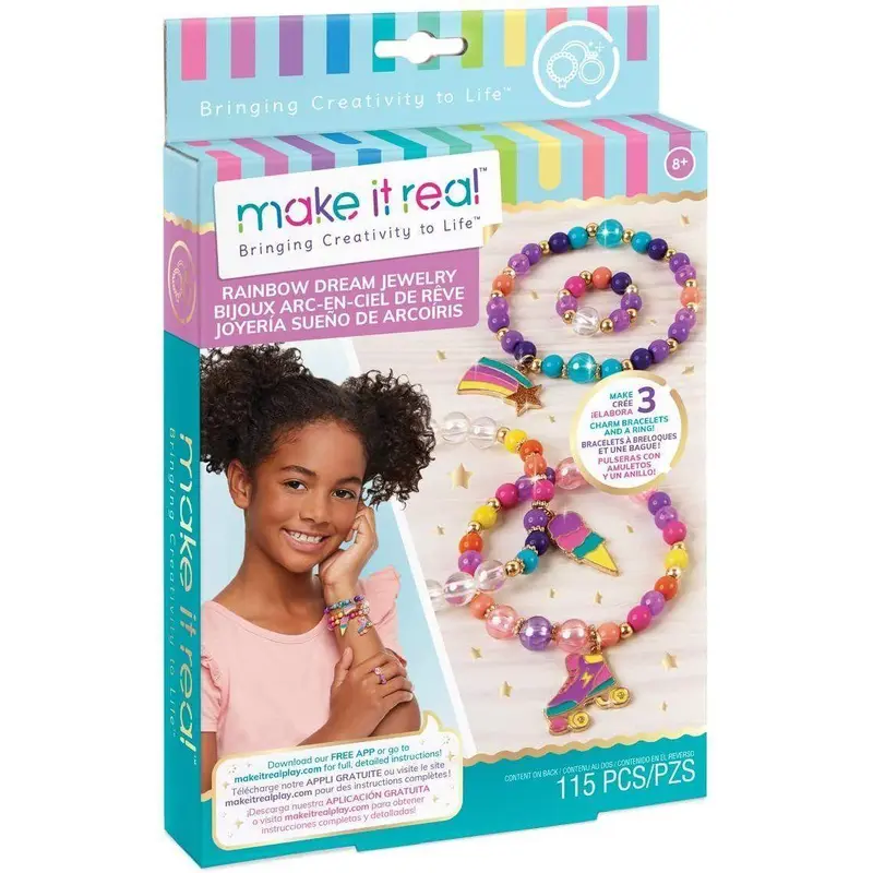 Make It Real Rainbow Dream Jewellery DIY Charm Bracelet Making Kit Arts & Crafts