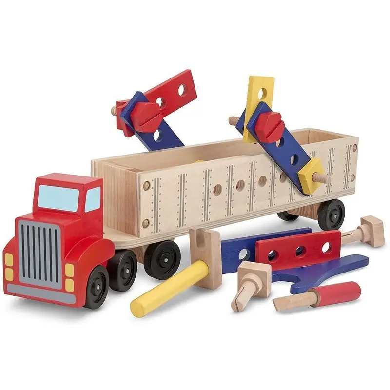 Melissa & Doug 12758 Big Rig Truck Wooden Building Set Playset