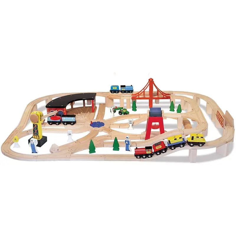 Melissa & Doug Wooden Railway Set 10701 Playset