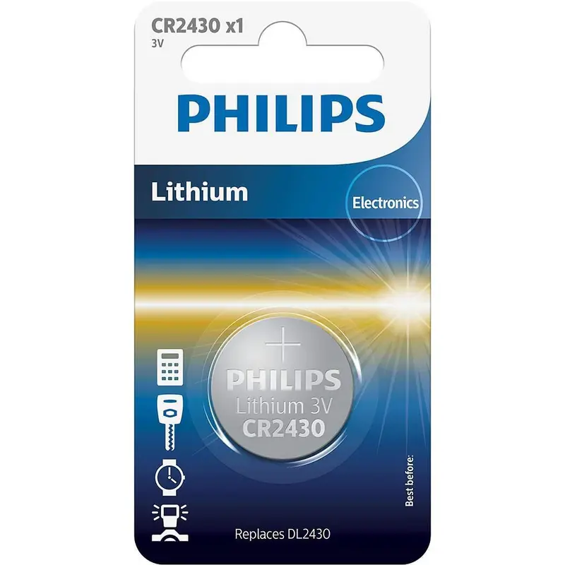 Philips Lithium 3v Button Cell Battery CR2430 Batteries