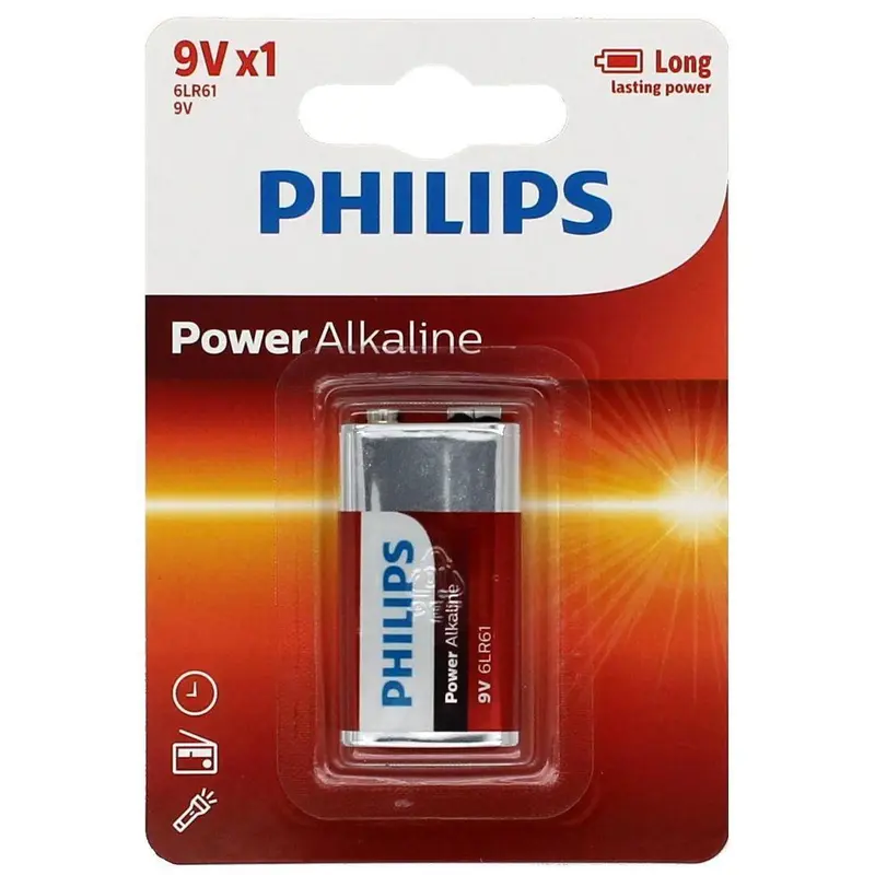 Philips Power Alkaline 9v Battery X 1 Batteries