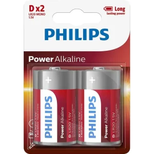 Philips Power Alkaline D Type Batteries Pack of 2