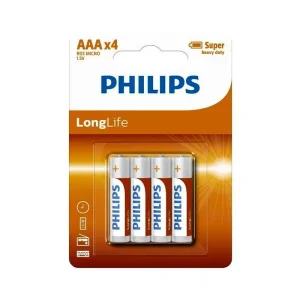 Philips Zinc Long Life Type AAA Batteries Pack of 4